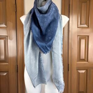 LOUIS VUITTON Monogram Denim Ombré Shawl